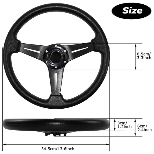 Suitable For Universal Car Modified Steering Wheel 14-inch PU Leather