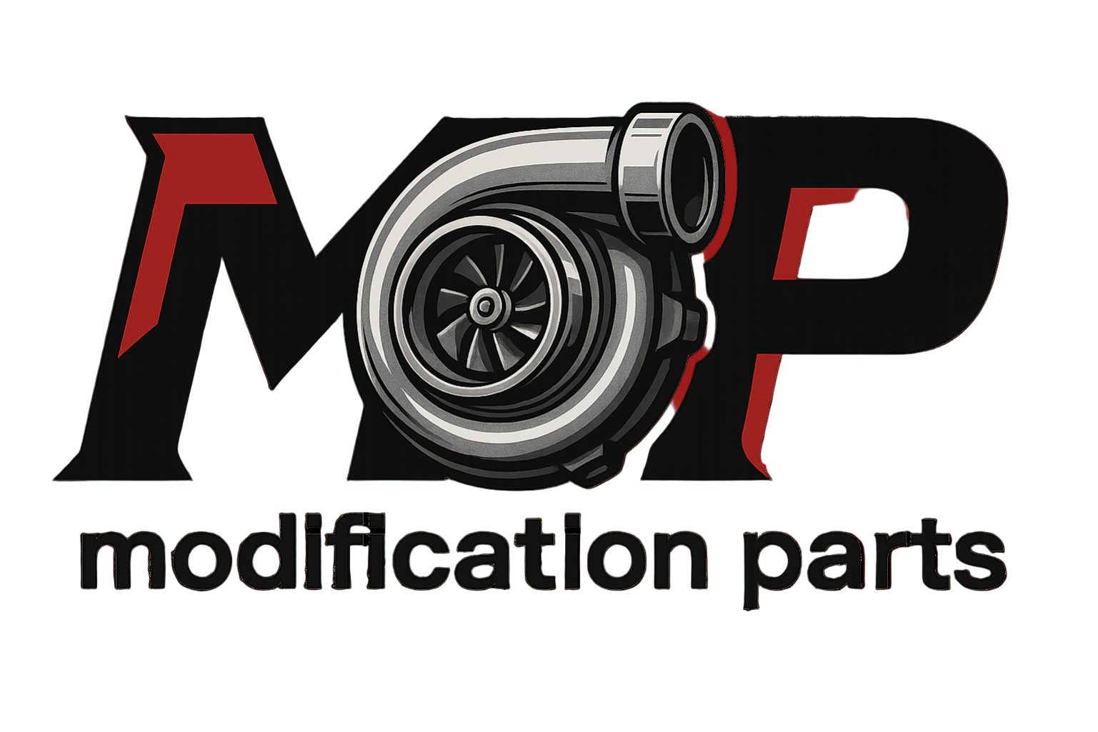 je veux la lettre m p et entre les deux lettre je veux un turbo la couleur est noir gris et rouge et marque en dessous modification parts
